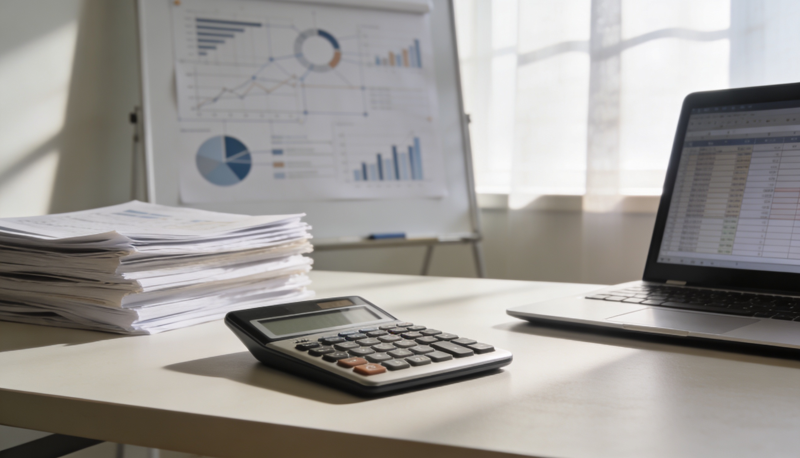 A calculator and financial documents depicting developer exit loan costs.
