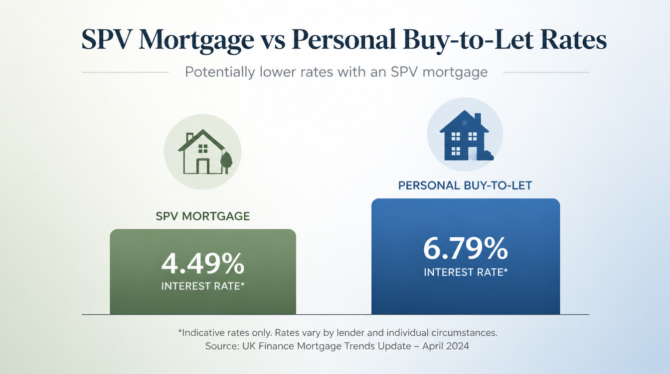 A graph comparing SPV mortgage rates for companies and personal buy-to-let rates.
