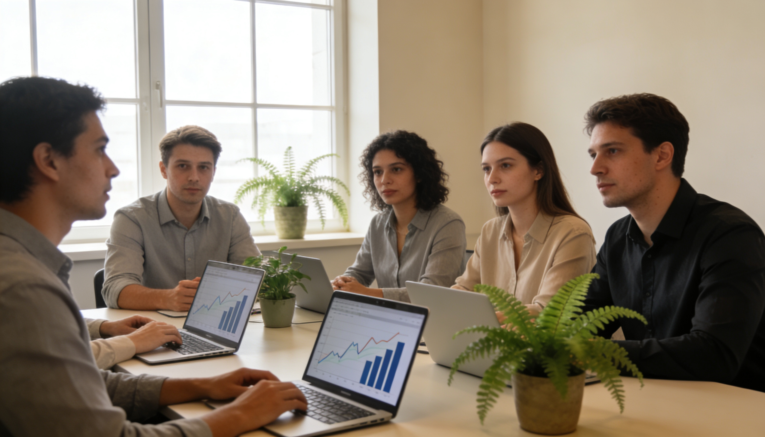 A professional discussing refinancing options with a client in a modern office setting.
