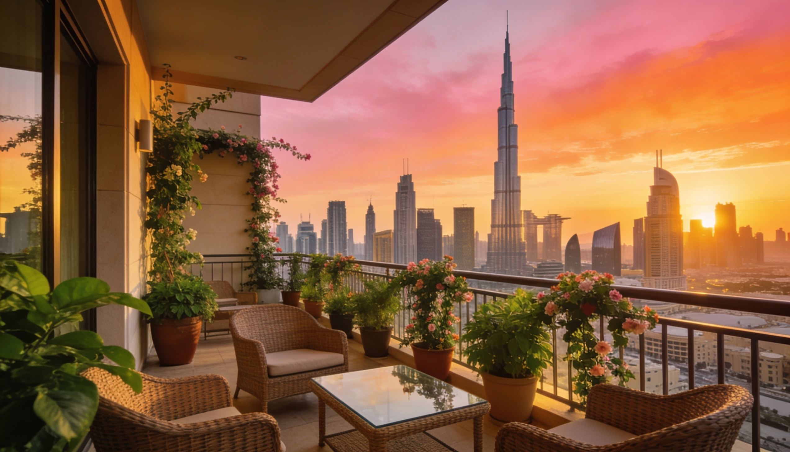 A skyline view of Dubai with modern buildings and luxury properties, symbolizing investment opportunities.
