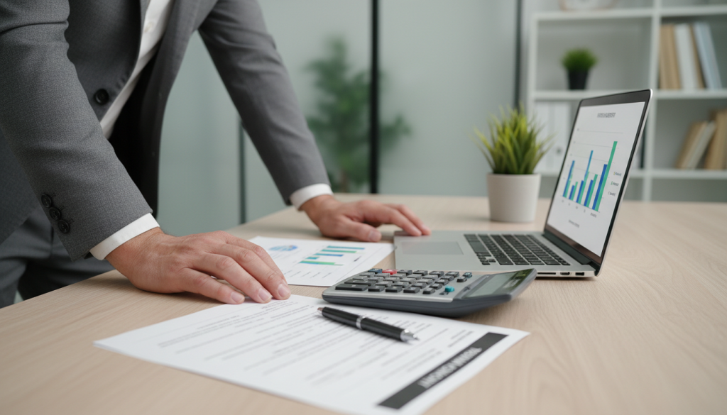 Broker checking rental income and affordability for a buy to let remortgage stress test.