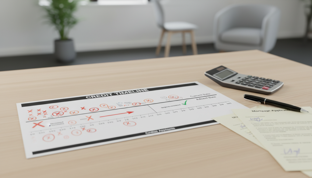 Credit history timeline showing how lenders review adverse credit for a buy to let mortgage.