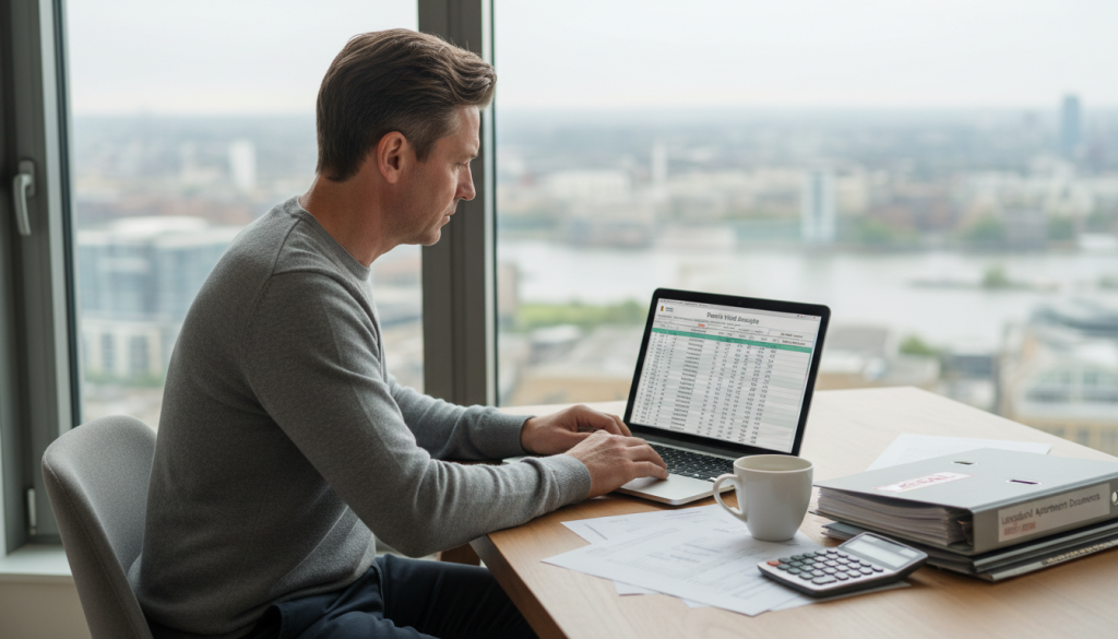 Landlord calculating leasehold flat rental returns and service charges