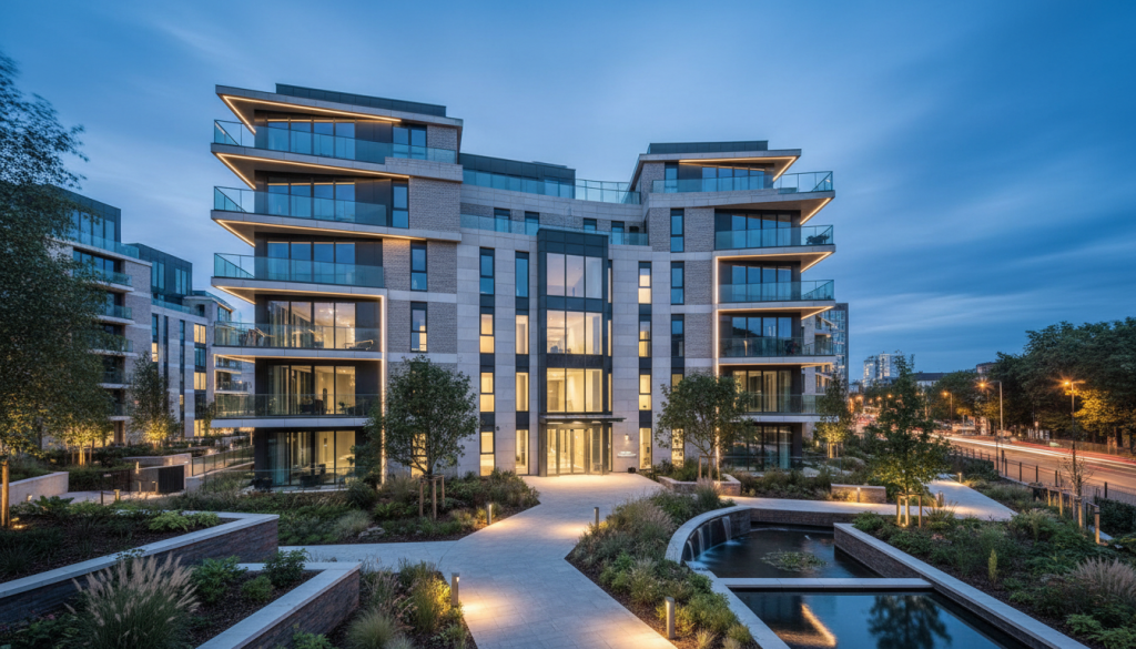 Modern leasehold apartment building suitable for buy to let investment