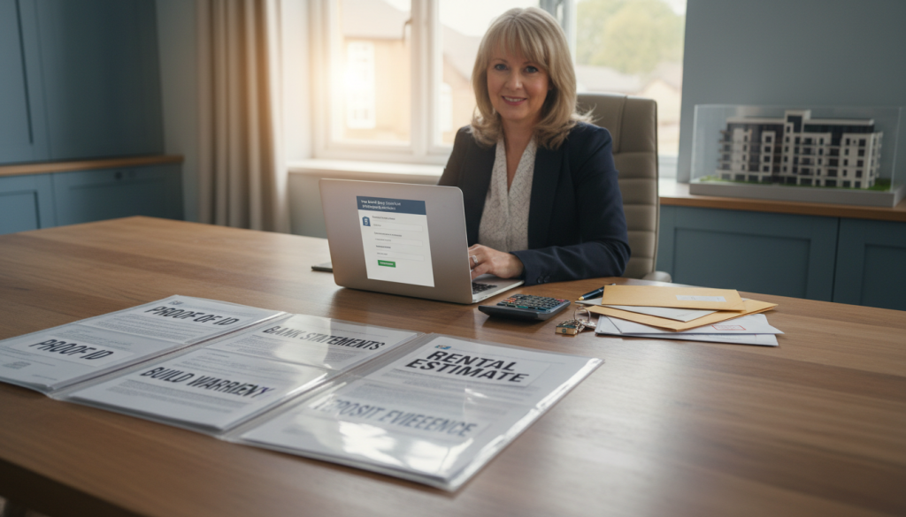 New build buy to let mortgage application documents prepared for lender review