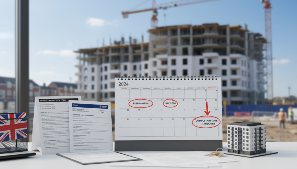 Off plan BTL mortgage timeline with completion date and mortgage offer documents